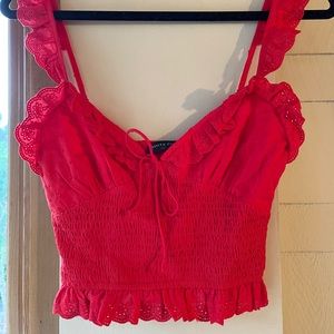 NEW WITH TAGS Red crop top white fox boutique